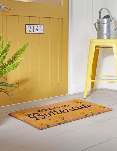 Natural 1' 6 x 2' 6 Doormat Entryway Porch Patio Deck Outdoor Area Rug 100% Coir With Vinyl Backing Carpet Mat for Outside Entryways for Sale at Rug Engine
