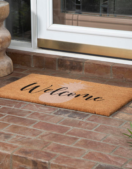 Natural 1' 6 x 2' 6 Doormat Entryway Porch Patio Deck Outdoor Area Rug 100% Coir With Vinyl Backing Carpet Mat for Outside Entryways for Sale at Rug Engine