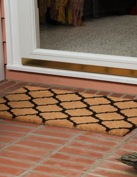 Natural 1' 6 x 2' 6 Doormat Entryway Porch Patio Deck Outdoor Area Rug 100% Coir With Vinyl Backing Carpet Mat for Outside Entryways for Sale at Rug Engine
