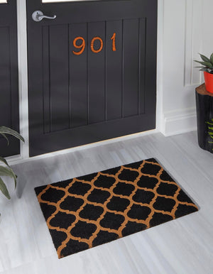Black 2' x 2' 6 Doormat Rectangle Rug