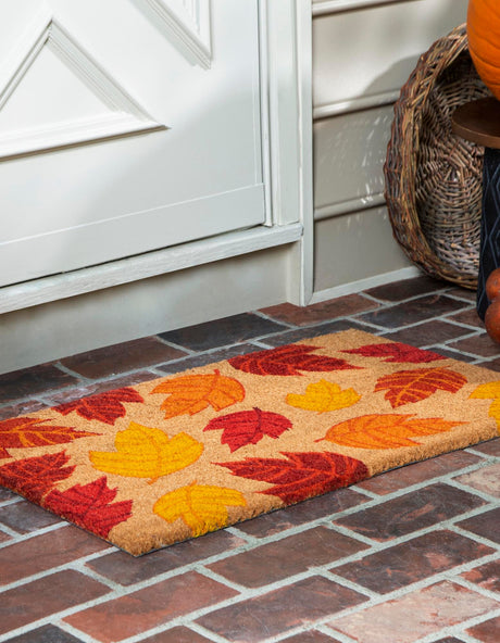 Seasonal Festive Multicolor 1' 6 x 2' 6 Doormat Entryway Porch Patio Deck Outdoor Area Rug 100% Coir With Vinyl Backing Carpet Mat for Outside Entryways for Sale at Rug Engine