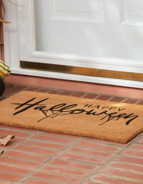 Seasonal Festive Natural 1' 6 x 2' 6 Doormat Entryway Porch Patio Deck Outdoor Area Rug 100% Coir With Vinyl Backing Carpet Mat for Outside Entryways for Sale at Rug Engine