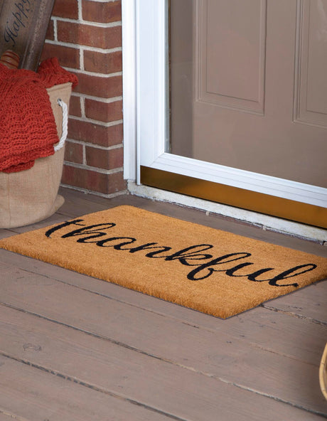 Seasonal Festive Natural 1' 6 x 2' 6 Doormat Entryway Porch Patio Deck Outdoor Area Rug 100% Coir With Vinyl Backing Carpet Mat for Outside Entryways for Sale at Rug Engine