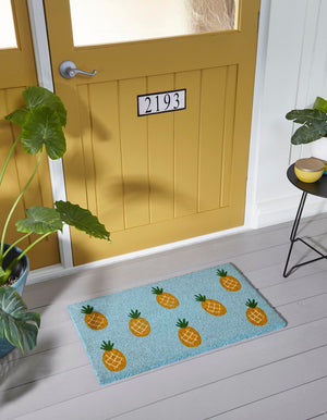 Turquoise 2' x 2' 6 Doormat Rectangle Rug