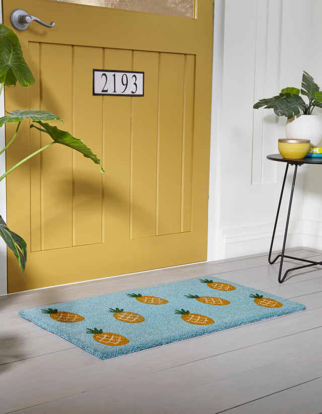 Turquoise 2' x 2' 6 Doormat Rectangle Rug