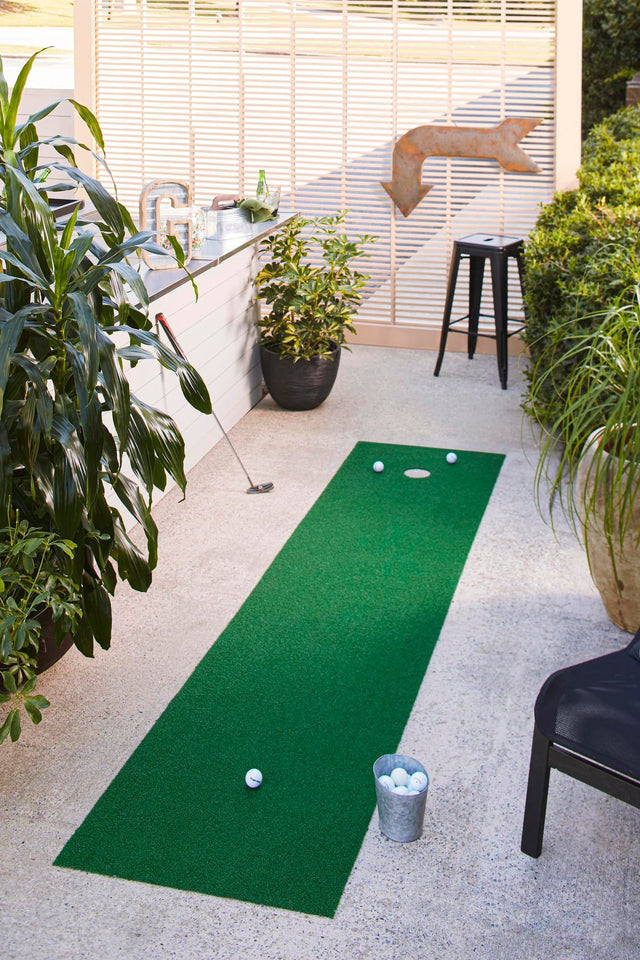 Green 1' 8 x 9' 10 Golf Runner Rug Putting Green Grass Carpet Mat With 3 Golf Balls Included for Sale at Rug Engine