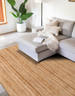 Natural 10' x 14' Braided Jute Luxe Rectangle Rug