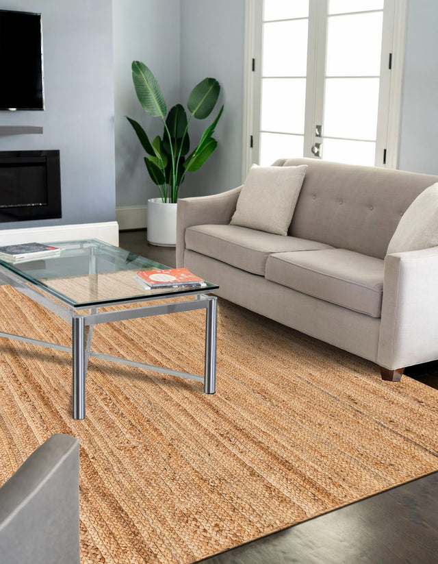 Natural 10' x 14' Braided Jute Luxe Rectangle Rug