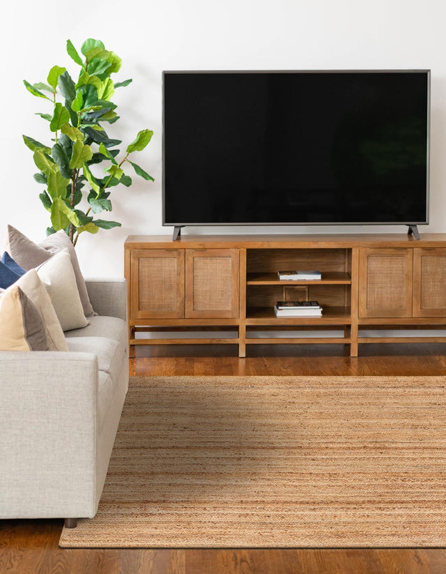 Natural 4' 1 x 6' 1 Braided Jute Luxe Rectangle Rug