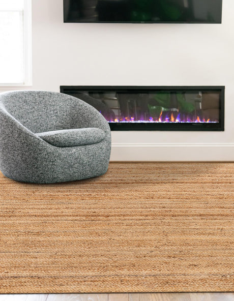 Natural 6' 1 x 9' Braided Jute Luxe Rectangle Area Rug 100% Jute Hand Braided Luxury Natural Eco-Friendly Boho Style Carpet for Living Rooms Dining Office Space Dorms for Sale at Rug Engine