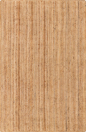 Natural 5' 1 x 8' Braided Jute Luxe Rectangle Rug