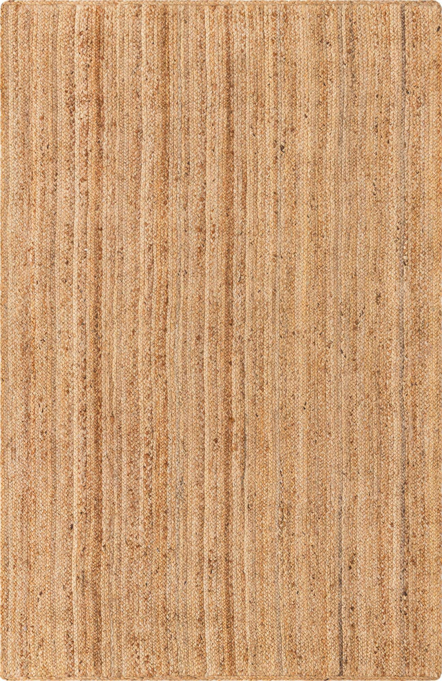Natural 5' 1 x 8' Braided Jute Luxe Rectangle Rug