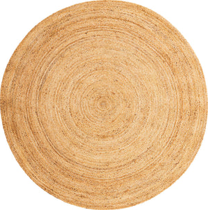 Natural 8' x 8' Braided Jute Luxe Round Rug
