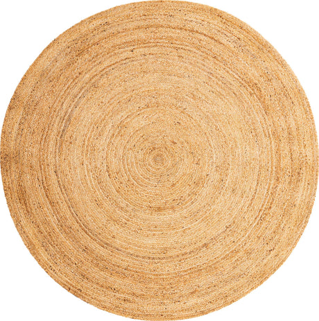 Natural 8' x 8' Braided Jute Luxe Round Rug