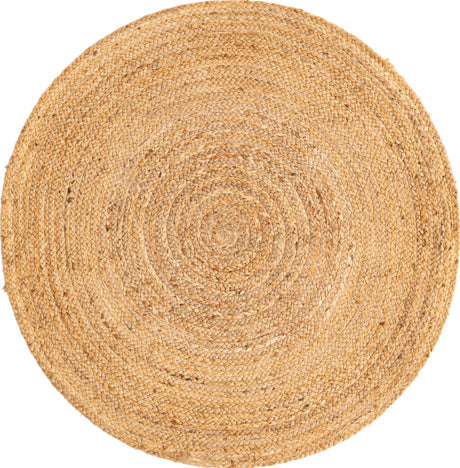 Natural 3' 3 x 3' 3 Braided Jute Luxe Round Rug