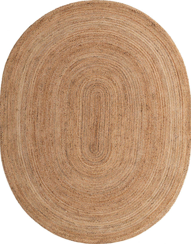 Natural 8' x 10' Braided Jute Luxe Oval Rug