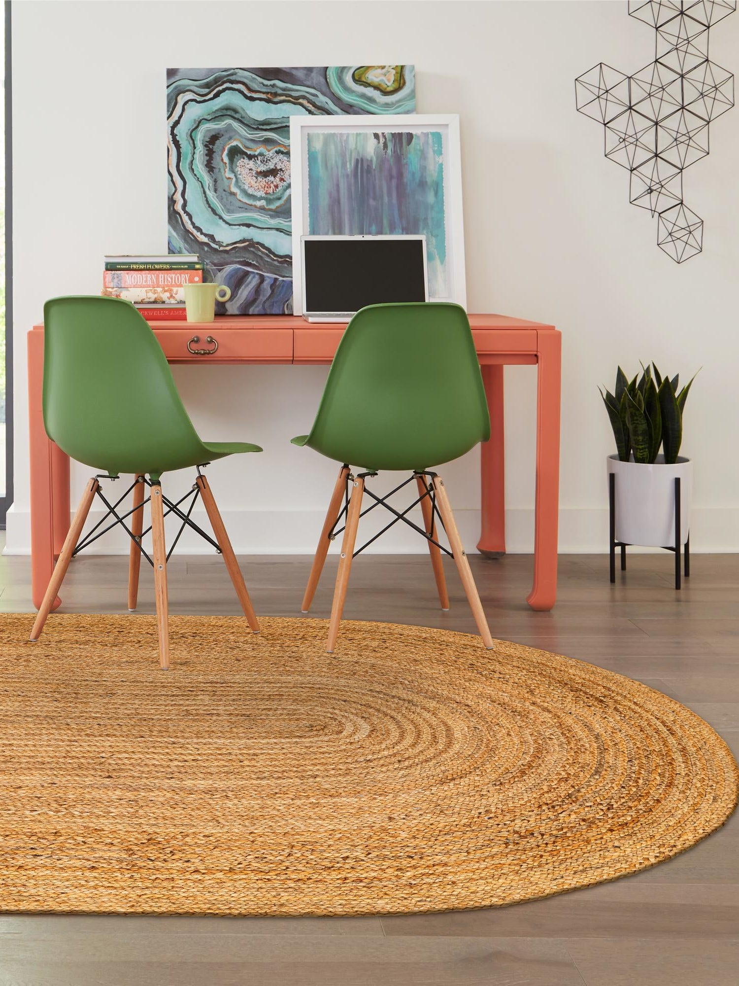 Natural 4' 1 x 6' 1 Braided Jute Luxe Oval Area Rug 100% Jute Hand Braided Luxury Natural Eco-Friendly Boho Style Carpet for Living Rooms Dining Office Space Dorms for Sale at Rug Engine
