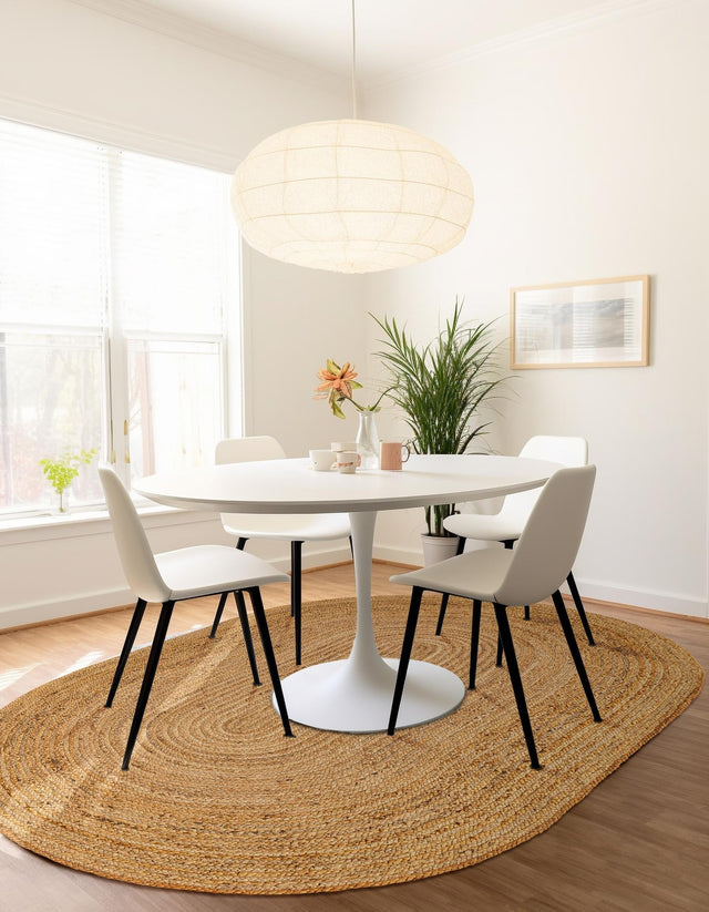 Natural 4' 1 x 6' 1 Braided Jute Luxe Oval Rug