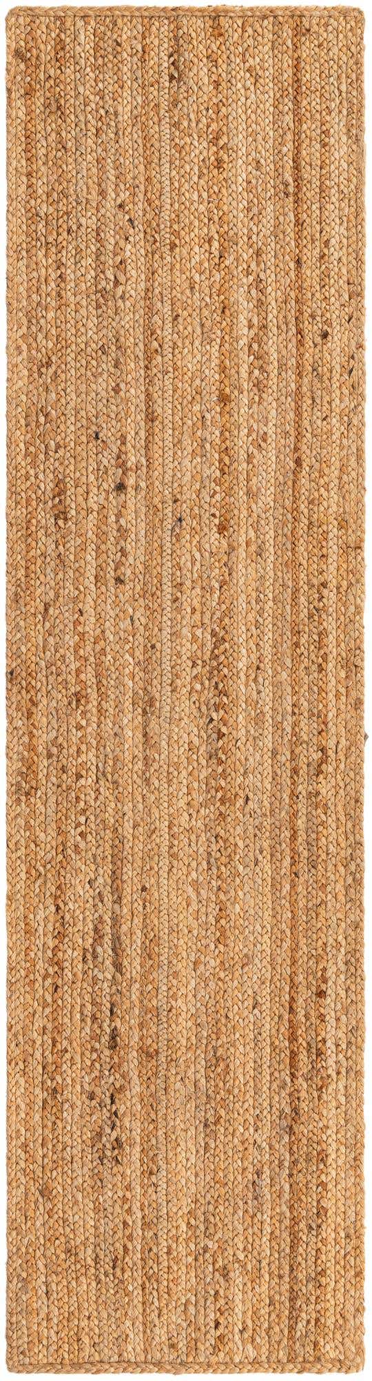 Natural 2' 2 x 8' Braided Jute Luxe Runner Rug