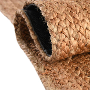 Natural 2' 6 x 6' Braided Jute Luxe Runner Rug