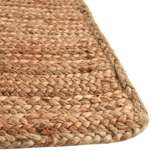 Natural 2' 6 x 6' Braided Jute Luxe Runner Rug