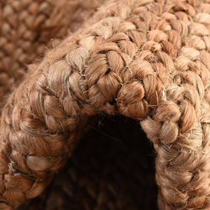 Natural 2' 6 x 6' Braided Jute Luxe Runner Rug