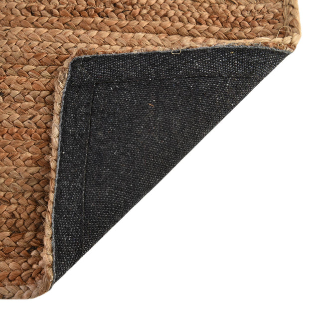 Natural 2' 6 x 6' Braided Jute Luxe Runner Rug