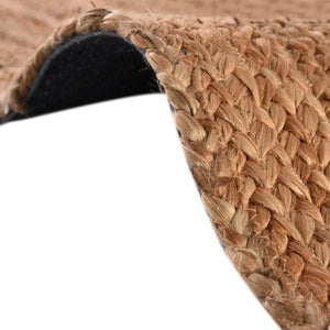 Natural 2' 6 x 6' Braided Jute Luxe Runner Rug
