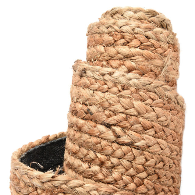 Natural 2' 6 x 6' Braided Jute Luxe Runner Rug