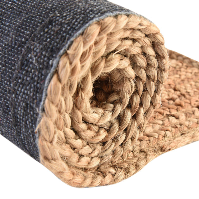 Natural 2' 6 x 6' Braided Jute Luxe Runner Rug