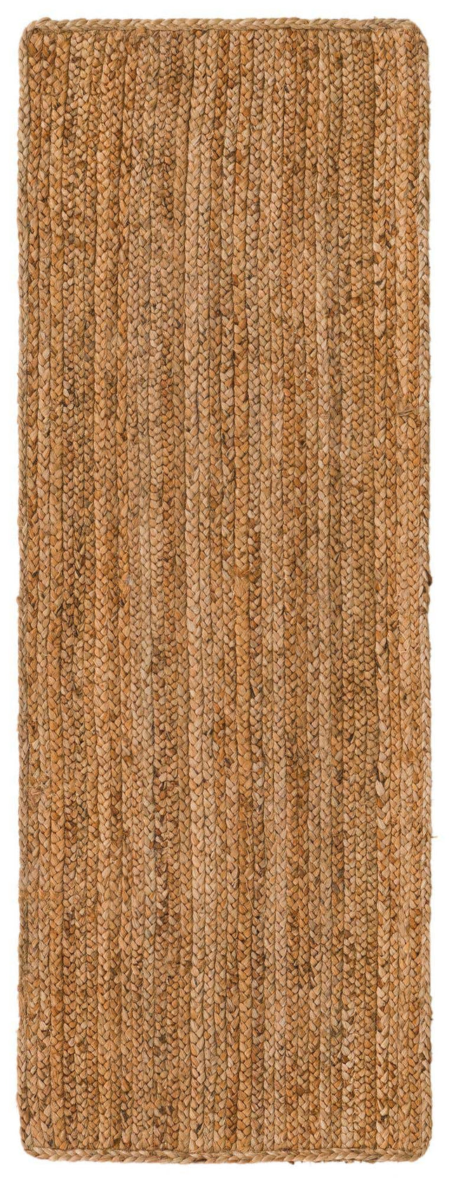 Natural 2' 2 x 6' 1 Braided Jute Luxe Runner Rug