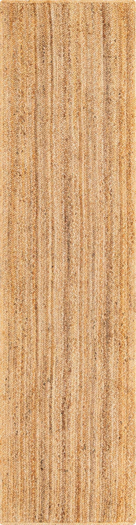 Natural 3' x 10' Braided Jute Luxe Runner Rug