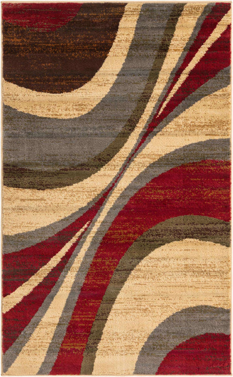 Beige 3' 1 x 5' 3 Barista Rectangle Area Rug 100% Polypropylene Abstract Modern Geometric Carpet for Living Room Dining Office Dorm Room Decor for Sale at Rug Engine