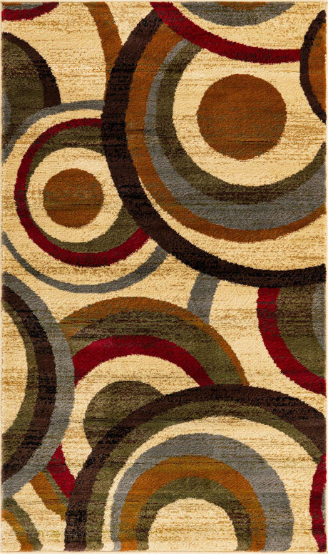 Beige 3' 1 x 5' 3 Barista Rectangle Area Rug 100% Polypropylene Abstract Modern Geometric Carpet for Living Room Dining Office Dorm Room Decor for Sale at Rug Engine