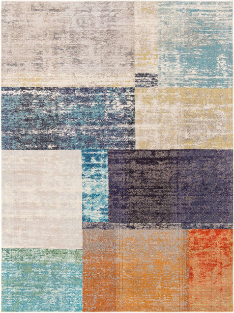 Multicolor 9' x 12' Vivid Rectangle Area Rug Colorful Modern Unique Indoor Easy Clean Durable Carpet Mat for Home Interior Design & Decor for Sale at Rug Engine