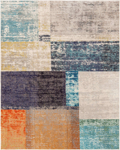 Multicolor 7' 10 x 10' Vivid Rectangle Area Rug Colorful Modern Unique Indoor Easy Clean Durable Carpet Mat for Home Interior Design & Decor for Sale at Rug Engine
