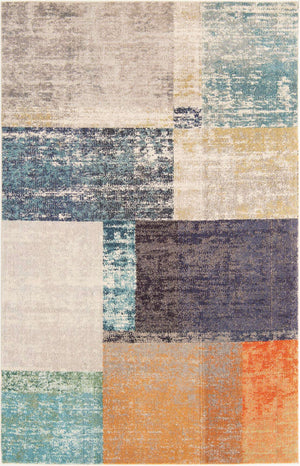 Multicolor 6' x 9' Vivid Rectangle Area Rug Colorful Modern Unique Indoor Easy Clean Durable Carpet Mat for Home Interior Design & Decor for Sale at Rug Engine
