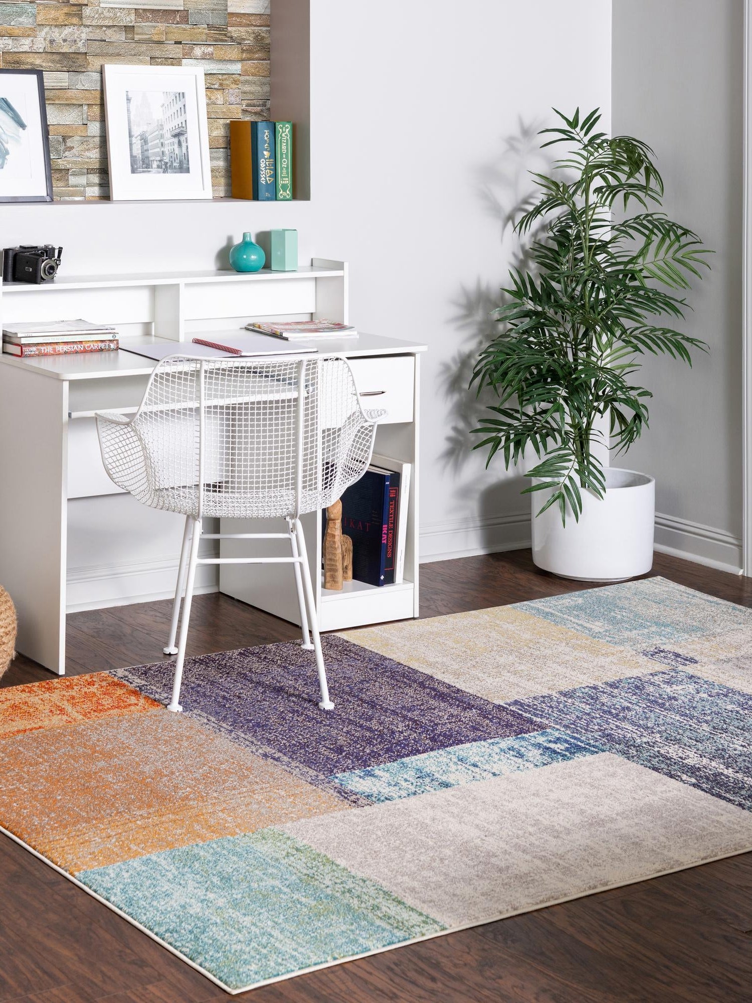 Multicolor 6' x 9' Vivid Rectangle Area Rug Colorful Modern Unique Indoor Easy Clean Durable Carpet Mat for Home Interior Design & Decor for Sale at Rug Engine