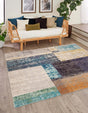 Multicolor 7' 10 x 7' 10 Vivid Square Area Rug Colorful Modern Unique Indoor Easy Clean Durable Carpet Mat for Home Interior Design & Decor for Sale at Rug Engine