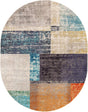 Multicolor 7' 10 x 10' Vivid Oval Area Rug Colorful Modern Unique Indoor Easy Clean Durable Carpet Mat for Home Interior Design & Decor for Sale at Rug Engine