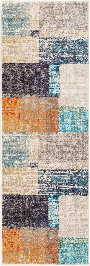 Multicolor 2' x 6' Vivid Runner Area Rug Colorful Modern Unique Indoor Easy Clean Durable Carpet Mat for Home Interior Design & Decor for Sale at Rug Engine