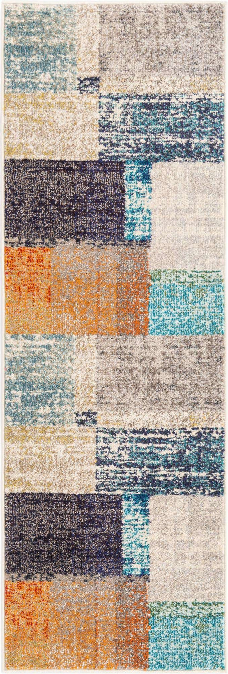 Multicolor 2' x 6' Vivid Runner Area Rug Colorful Modern Unique Indoor Easy Clean Durable Carpet Mat for Home Interior Design & Decor for Sale at Rug Engine