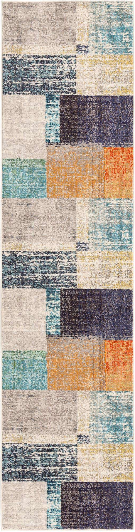 Multicolor 2' x 8' Vivid Runner Area Rug Colorful Modern Unique Indoor Easy Clean Durable Carpet Mat for Home Interior Design & Decor for Sale at Rug Engine