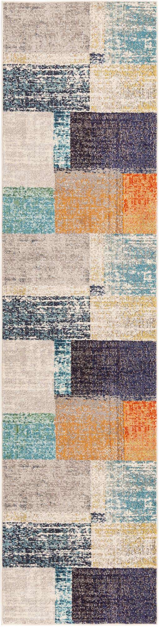 Multicolor 2' x 8' Vivid Runner Area Rug Colorful Modern Unique Indoor Easy Clean Durable Carpet Mat for Home Interior Design & Decor for Sale at Rug Engine