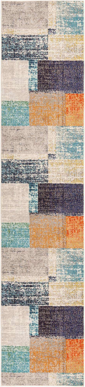 Multicolor 2' 7 x 12' Vivid Runner Area Rug Colorful Modern Unique Indoor Easy Clean Durable Carpet Mat for Home Interior Design & Decor for Sale at Rug Engine