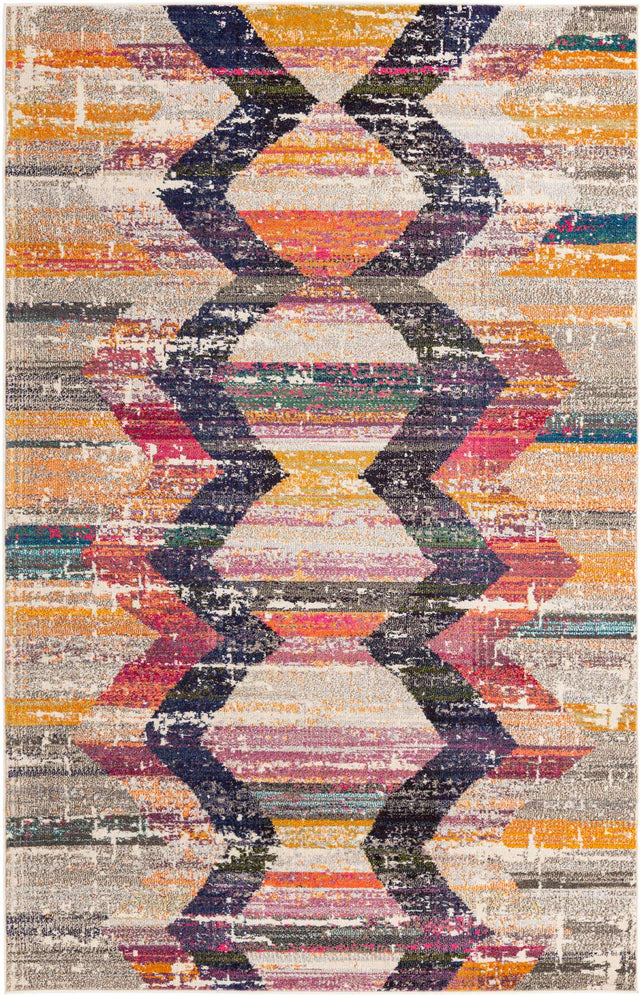 Multicolor 6' x 9' Vivid Rectangle Area Rug Colorful Modern Unique Indoor Easy Clean Durable Carpet Mat for Home Interior Design & Decor for Sale at Rug Engine