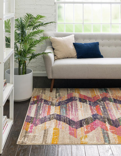 Multicolor 2' 2 x 3' Vivid Rectangle Area Rug Colorful Modern Unique Indoor Easy Clean Durable Carpet Mat for Home Interior Design & Decor for Sale at Rug Engine