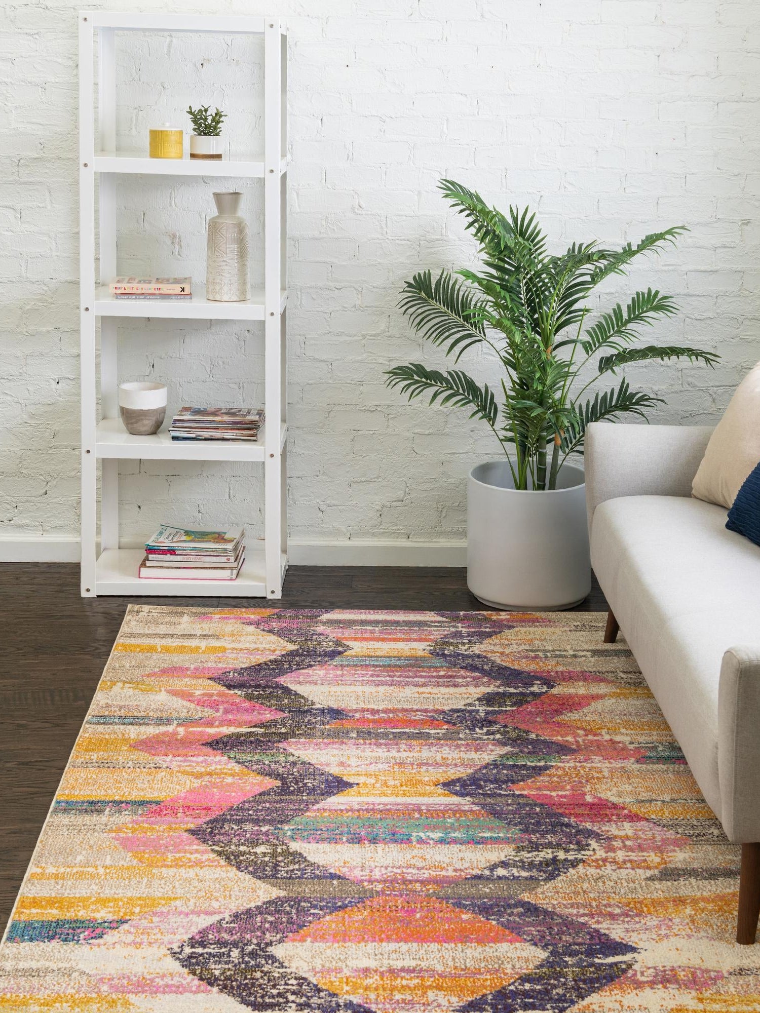Multicolor 9' 10 x 14' Vivid Rectangle Area Rug Colorful Modern Unique Indoor Easy Clean Durable Carpet Mat for Home Interior Design & Decor for Sale at Rug Engine