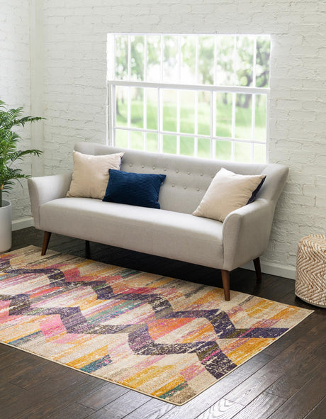 Multicolor 2' 2 x 3' Vivid Rectangle Area Rug Colorful Modern Unique Indoor Easy Clean Durable Carpet Mat for Home Interior Design & Decor for Sale at Rug Engine