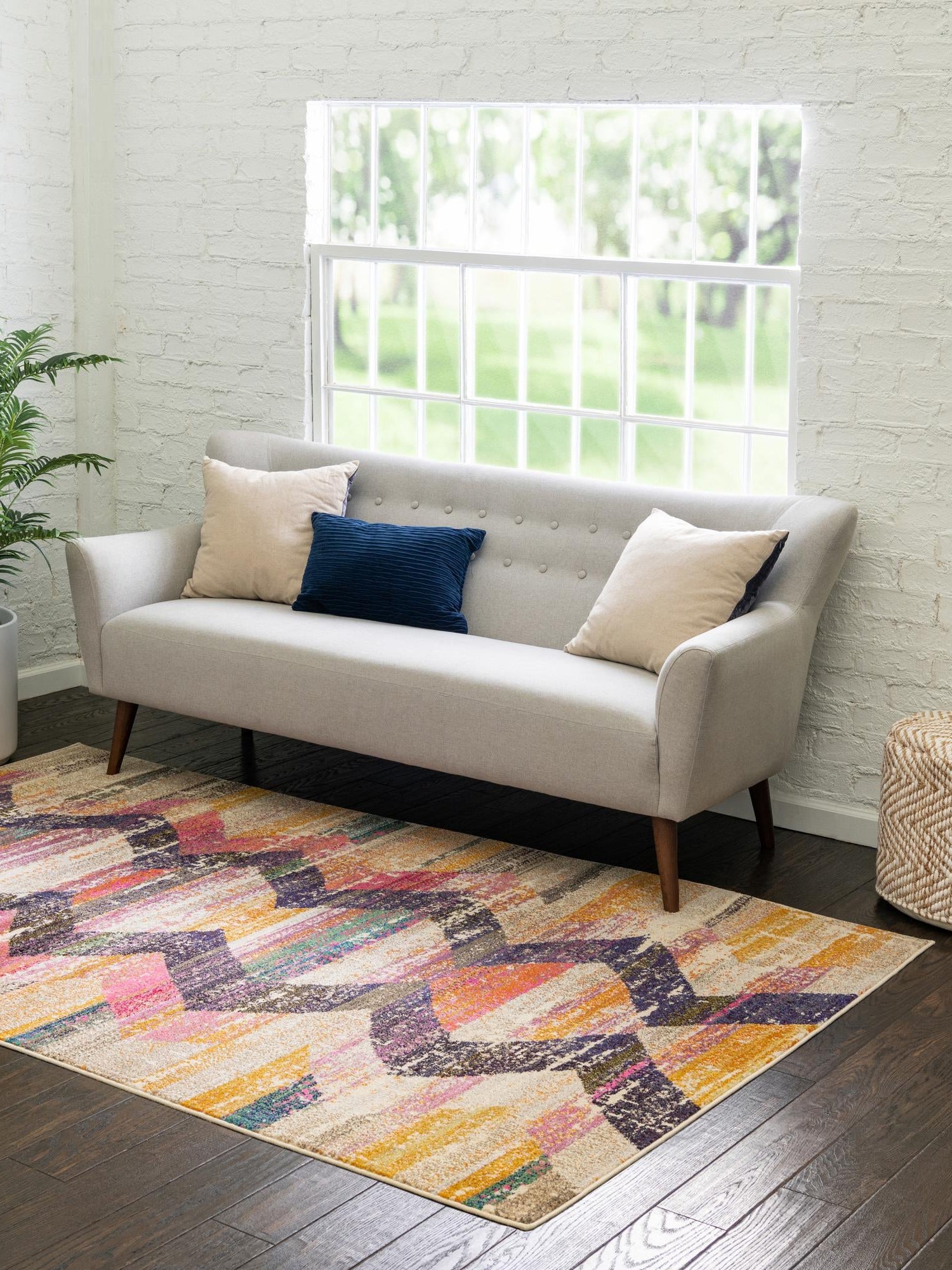 Multicolor 6' x 9' Vivid Rectangle Area Rug Colorful Modern Unique Indoor Easy Clean Durable Carpet Mat for Home Interior Design & Decor for Sale at Rug Engine